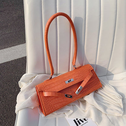 Retro Stone Pattern Women’s Underarm Shoulder Bag – Vintage Chic Accessory