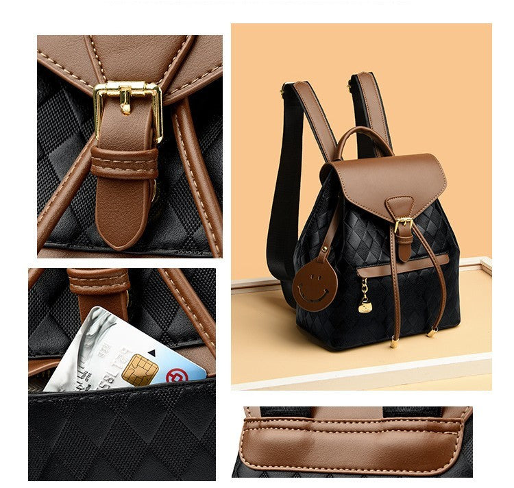 Women's Leather Backpack – Casual Multi-Function Shoulder Bag for School, Travel & Daily Use