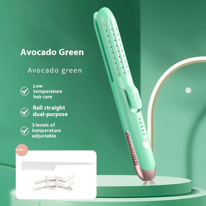 2-in-1 Hair Curler & Straightener | Dual-Use Ceramic Straightener & Curler | Fast Styling for Curly & Straight Hair | White Design