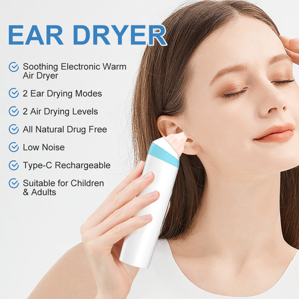 Portable Electric Ear Dryer for Quick and Safe Ear Drying After Swimming & Bathing