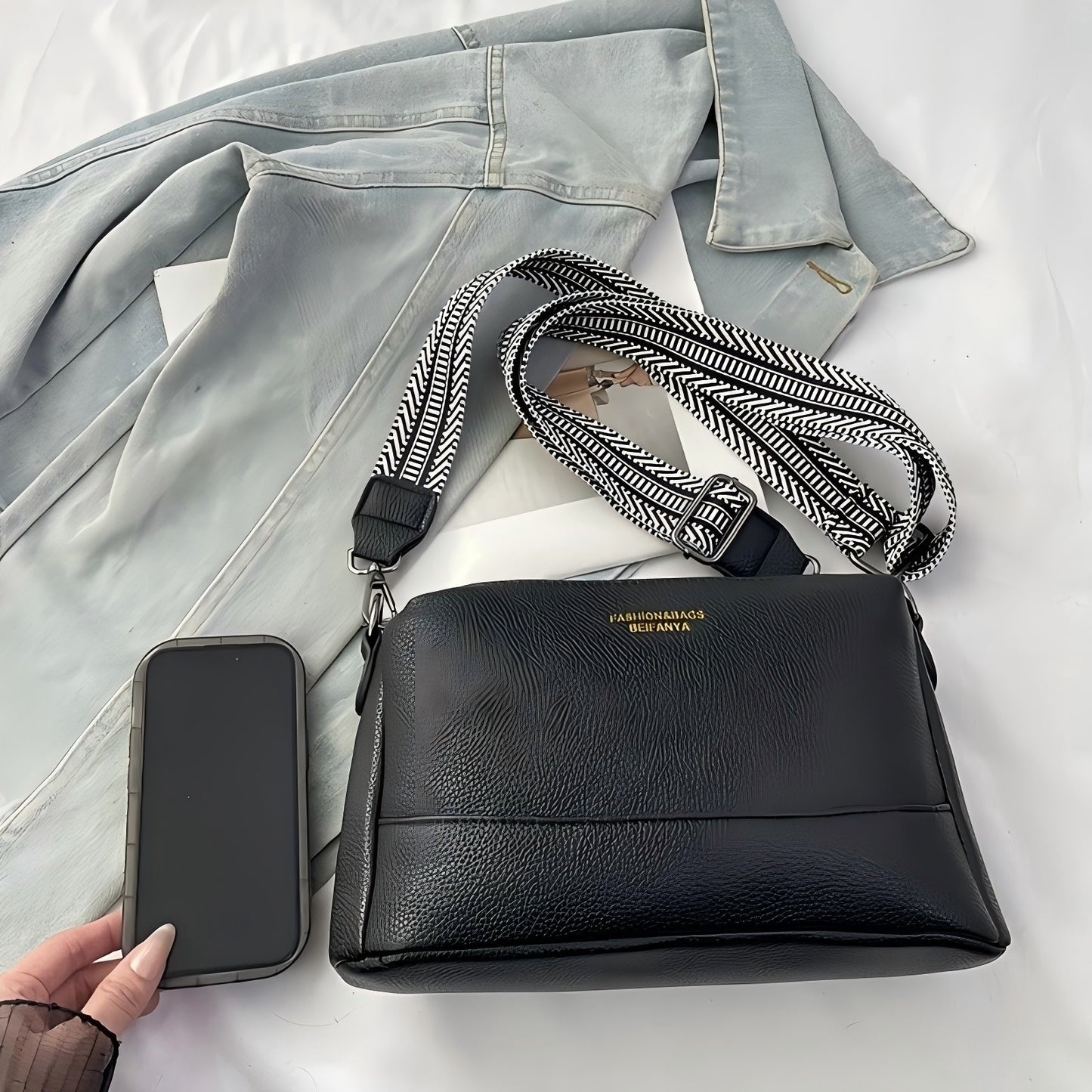 Fashionable PU Leather Multi-Functional Crossbody Shoulder Bag – Casual Daily Commuter Bag for Men & Women