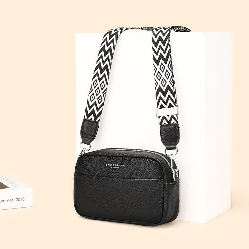 Women's Small Square Shoulder Messenger Bag – Genuine Top Layer Cowhide Leather