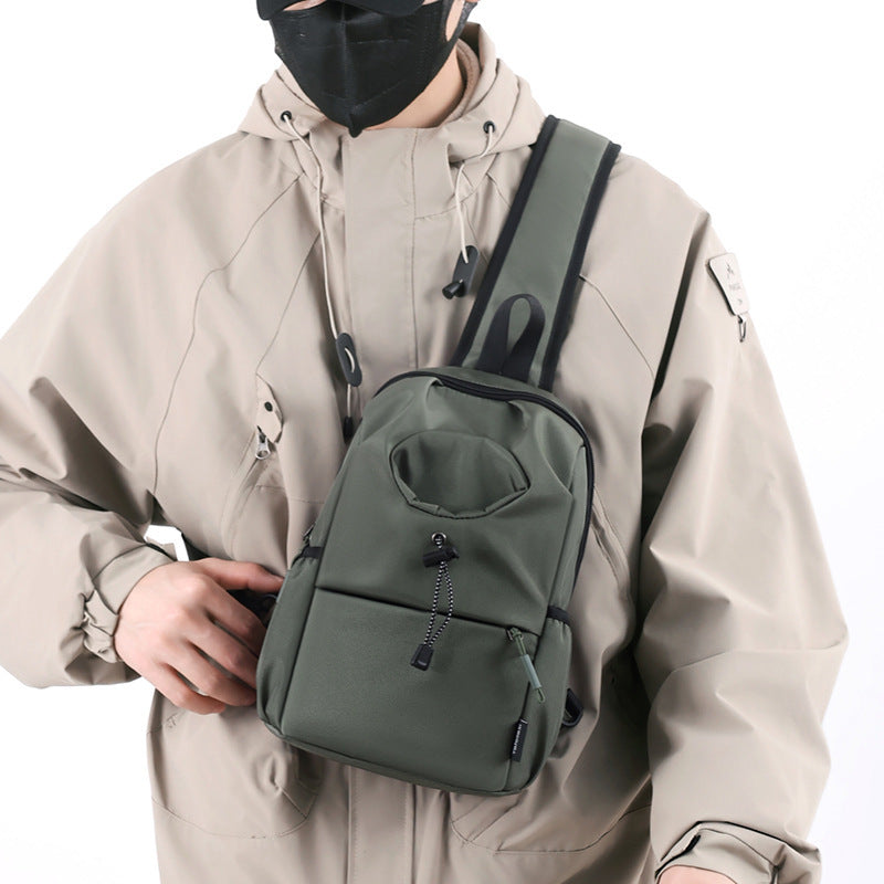 Men’s Waterproof Oxford Crossbody Sling Bag – Casual Chest Shoulder Pack for Travel & Daily Use