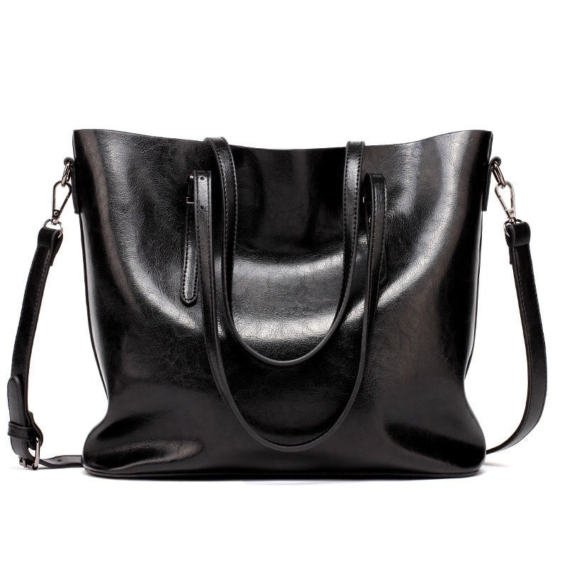New European Fashion Winter Handbag – Oil Leather Shoulder & Tote Bag