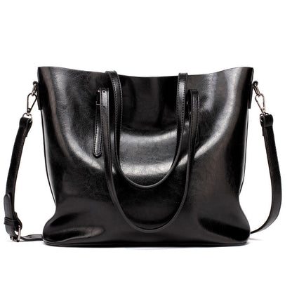 New European Fashion Winter Handbag – Oil Leather Shoulder & Tote Bag