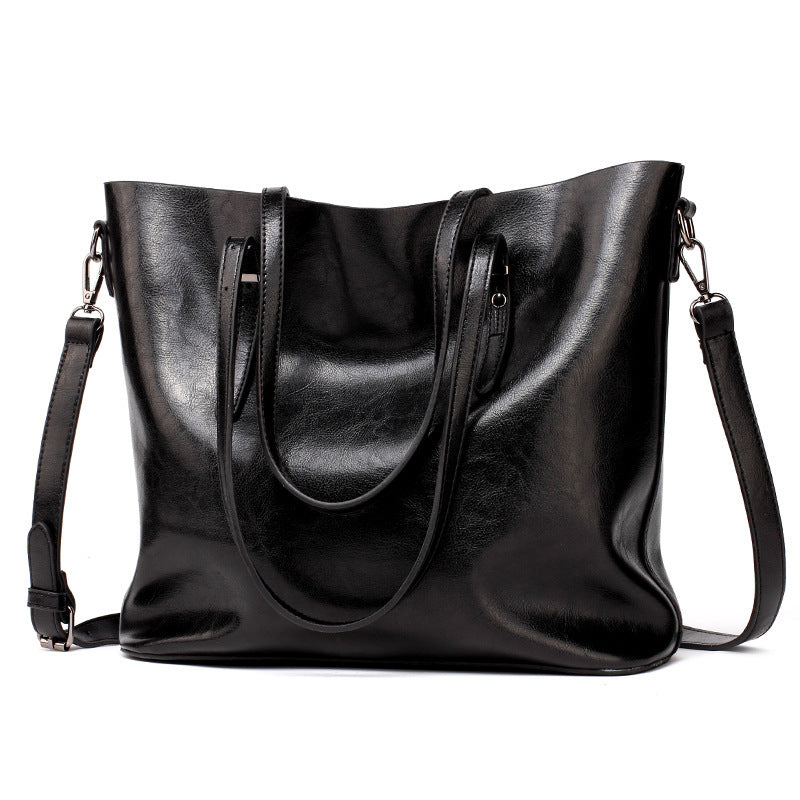 New European Fashion Winter Handbag – Oil Leather Shoulder & Tote Bag