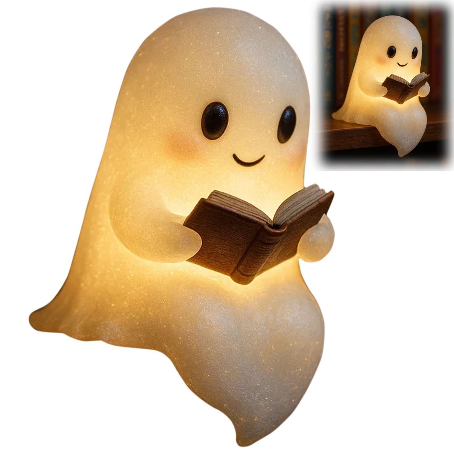 Cute LED Ghost Night Light for Kids – Warm Glow Bedside Sleep Lamp | Halloween Decoration & Gift