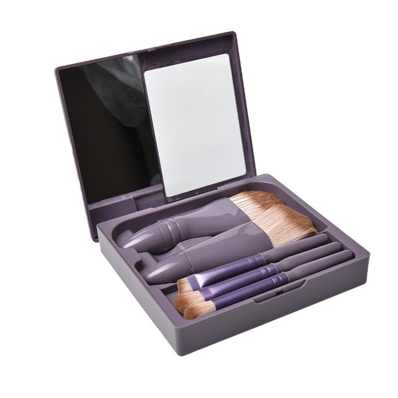 Travel Makeup Brush Set with Mirror – Soft Hair Brushes for On-the-Go Beauty