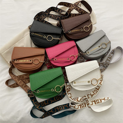 Retro Stone Pattern Underarm Saddle Bag – Trendy Vintage Style Women's Shoulder Bag