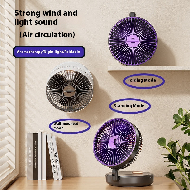 Compact Folding LED Desktop Fan