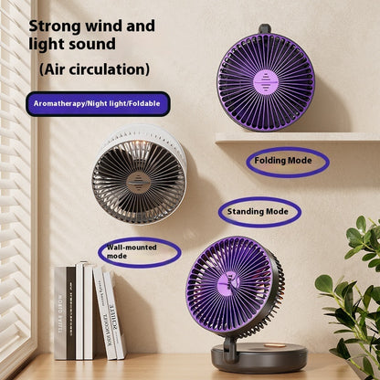 Compact Folding LED Desktop Fan