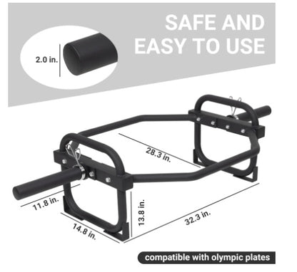 Olympic 2-Inch Hex Weightlifting Set – Heavy-Duty Strength Training Bar with Safety Clips, 500 lb Capacity (Self Pickup Only)