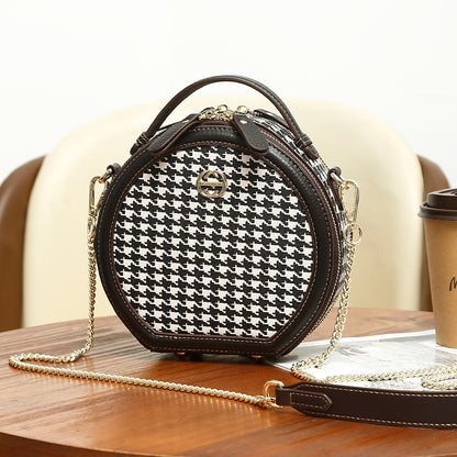 Retro Round Crossbody Shoulder Bag for Women – Stylish PU Leather Handbag, Easy to Match