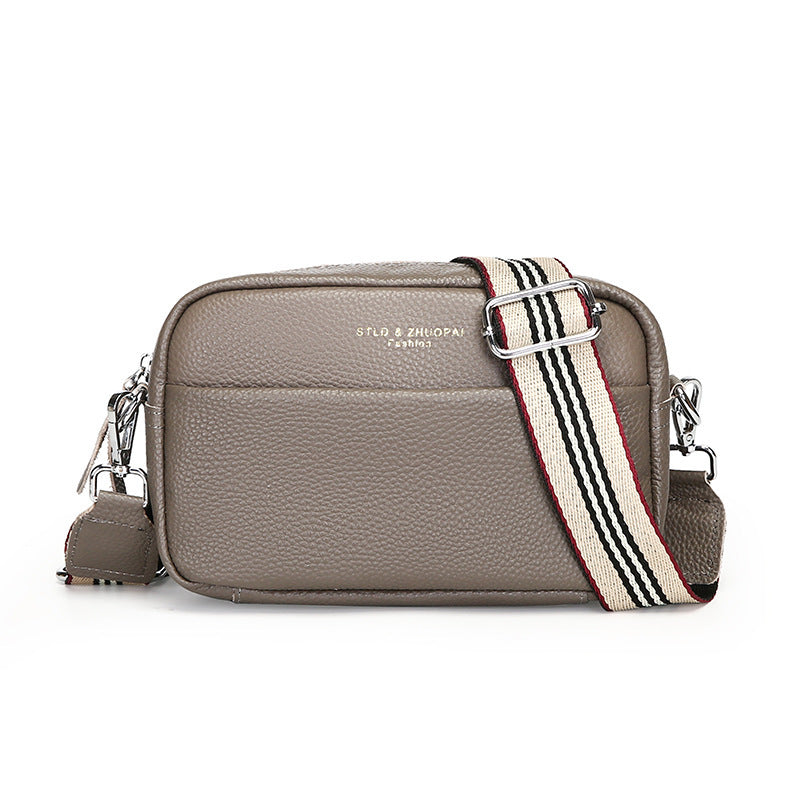 Women's Small Square Shoulder Messenger Bag – Genuine Top Layer Cowhide Leather