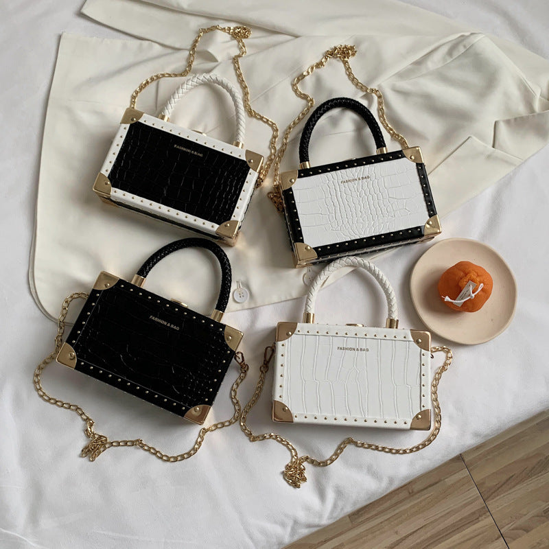 Vintage Pattern Box Bag – European & American Retro Style Handbag for Women