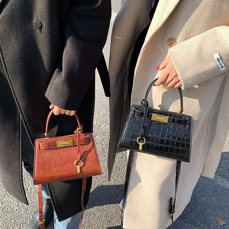 Trendy Stone Pattern Messenger Bag – Stylish Simple Design for Women