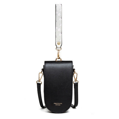 Korean Style PU Leather Mobile Phone Crossbody Bag – Multifunctional Mini Handbag for Women