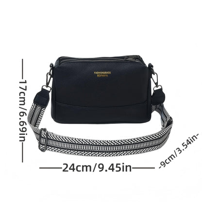 Fashionable PU Leather Multi-Functional Crossbody Shoulder Bag – Casual Daily Commuter Bag for Men & Women