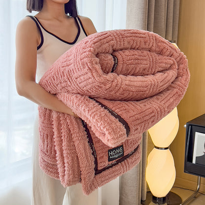 Coral Fleece Blanket – Thick Winter Blanket for Office, Nap, and Air Conditioner