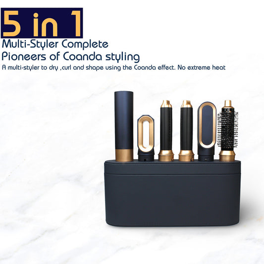 5-in-1 Hair Dryer & Styler Set – Multi-Functional Hot Air Brush with Curling Iron, Straightener & Volumizer