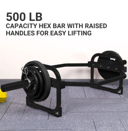 Olympic 2-Inch Hex Weightlifting Set – Heavy-Duty Strength Training Bar with Safety Clips, 500 lb Capacity (Self Pickup Only)