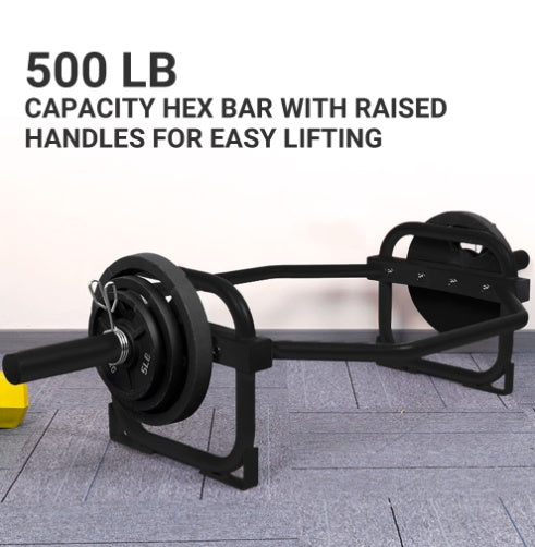 Olympic 2-Inch Hex Weightlifting Set – Heavy-Duty Strength Training Bar with Safety Clips, 500 lb Capacity (Self Pickup Only)