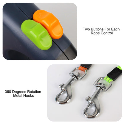 Retractable Dual Dog Leash with LED Lights