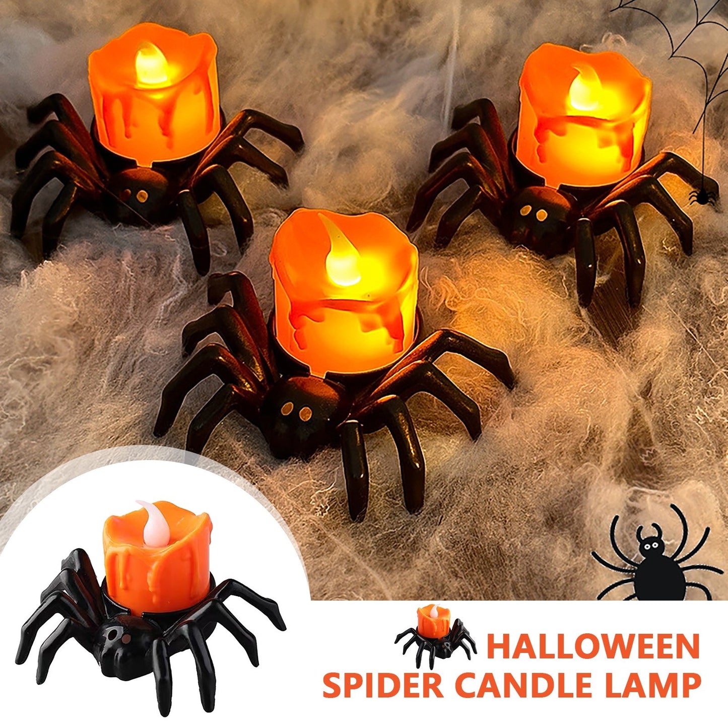 Halloween Spider String Lights – Creepy Night Light Decor for Haunted House, Bar, and Horror Party Decorations