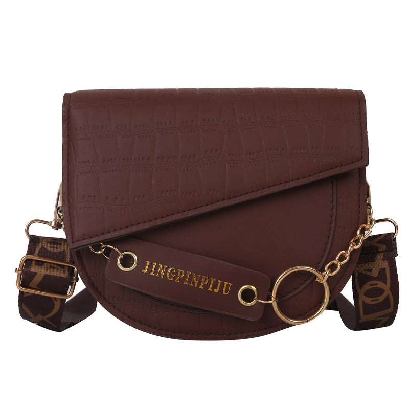 Retro Stone Pattern Underarm Saddle Bag – Trendy Vintage Style Women's Shoulder Bag