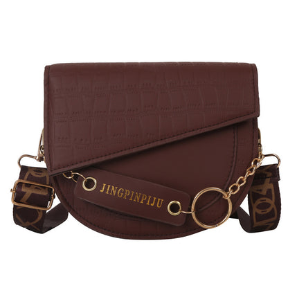 Retro Stone Pattern Underarm Saddle Bag – Trendy Vintage Style Women's Shoulder Bag