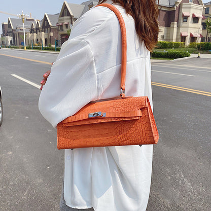 Retro Stone Pattern Women’s Underarm Shoulder Bag – Vintage Chic Accessory