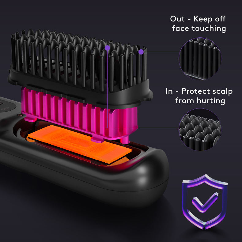 2-in-1 Wireless Hair Straightener & Curler Comb for Smooth, Frizz-Free Hair