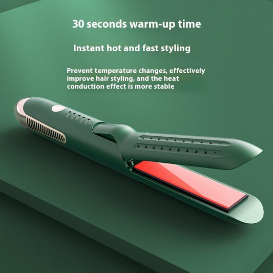 2-in-1 Hair Curler & Straightener | Dual-Use Ceramic Straightener & Curler | Fast Styling for Curly & Straight Hair | White Design