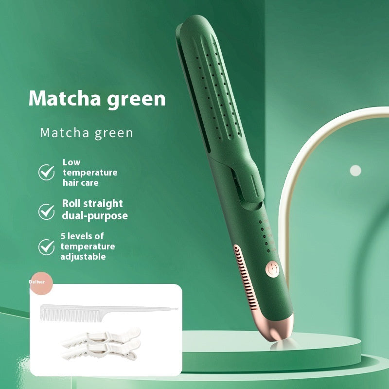 2-in-1 Hair Curler & Straightener | Dual-Use Ceramic Straightener & Curler | Fast Styling for Curly & Straight Hair | White Design