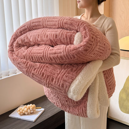 Coral Fleece Blanket – Thick Winter Blanket for Office, Nap, and Air Conditioner