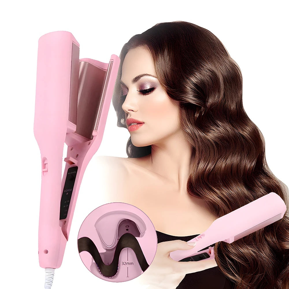 32mm Hair Curling Iron | Deep Wave Crimping Iron Styler | Adjustable Temperature, Fast Heating