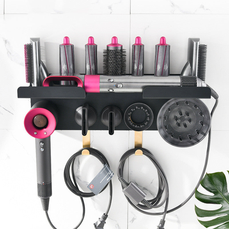 Professional Curling Rod & Hair Dryer Storage Rack – Barber Shop Organizer & Hair Tool Holder