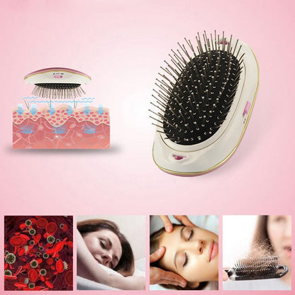 Portable Negative Ion Hair Straightener Comb – Anti-Static Vibration Massage Straightening Brush for Frizz-Free, Sleek Hair – Battery-Powered Hair Styling Tool