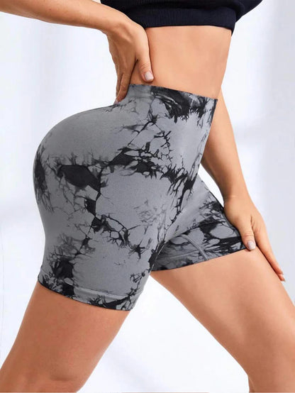 2-Pack Women’s Tie-Dye High Waist Scrunch Butt Yoga Shorts