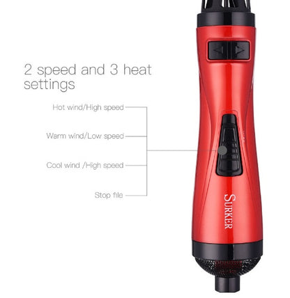 2-in-1 Professional Hair Dryer Brush & Curler – Rotating Hot Air Styling Tool