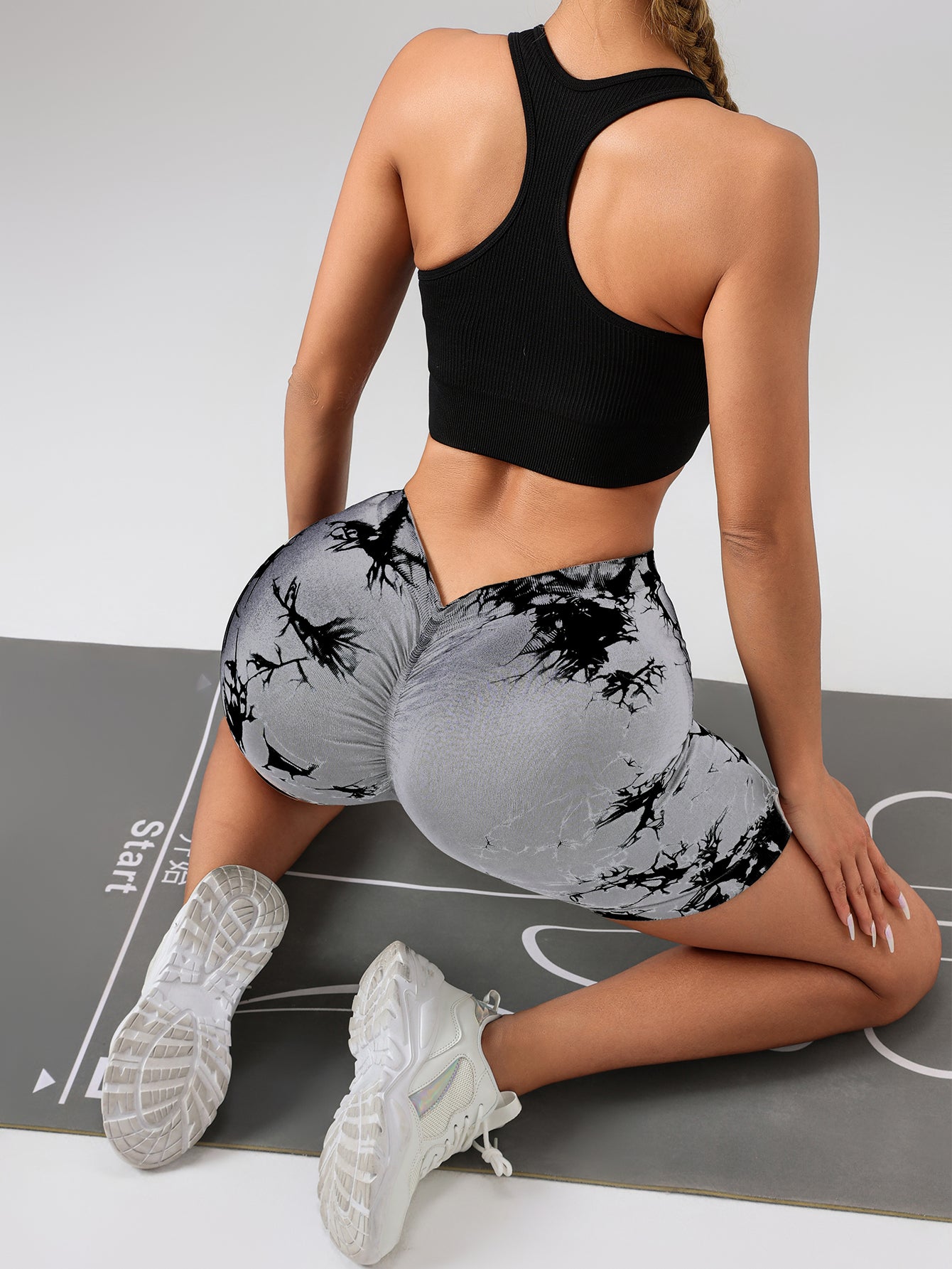 2-Pack Women’s Tie-Dye High Waist Scrunch Butt Yoga Shorts