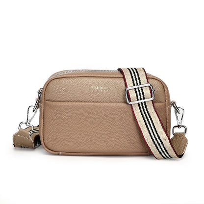 Women's Small Square Shoulder Messenger Bag – Genuine Top Layer Cowhide Leather