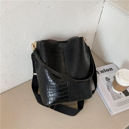 Retro Stone Pattern Shoulder Bag – Stylish Women's Crossbody Messenger Purse