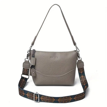 Women's Ethnic Embroidered Crossbody Bag – Large Capacity Shoulder Bag with Zipper & Ergonomic 3D Design