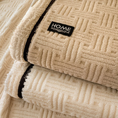 Coral Fleece Blanket – Thick Winter Blanket for Office, Nap, and Air Conditioner