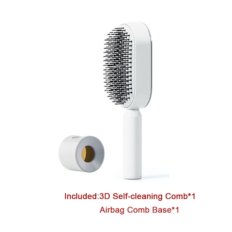 Self-Cleaning Hair Brush for Women | One-Key Cleaning, Anti-Static Scalp Massage Comb for Hair Loss