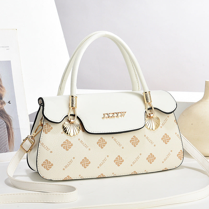 Vintage Letter-Print Women’s Handbag – Stylish Casual Crossbody Shoulder Bag