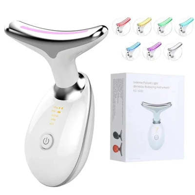 EMS Neck Firming & Lifting Massager – Microcurrent Wrinkle Remover with Heat Therapy