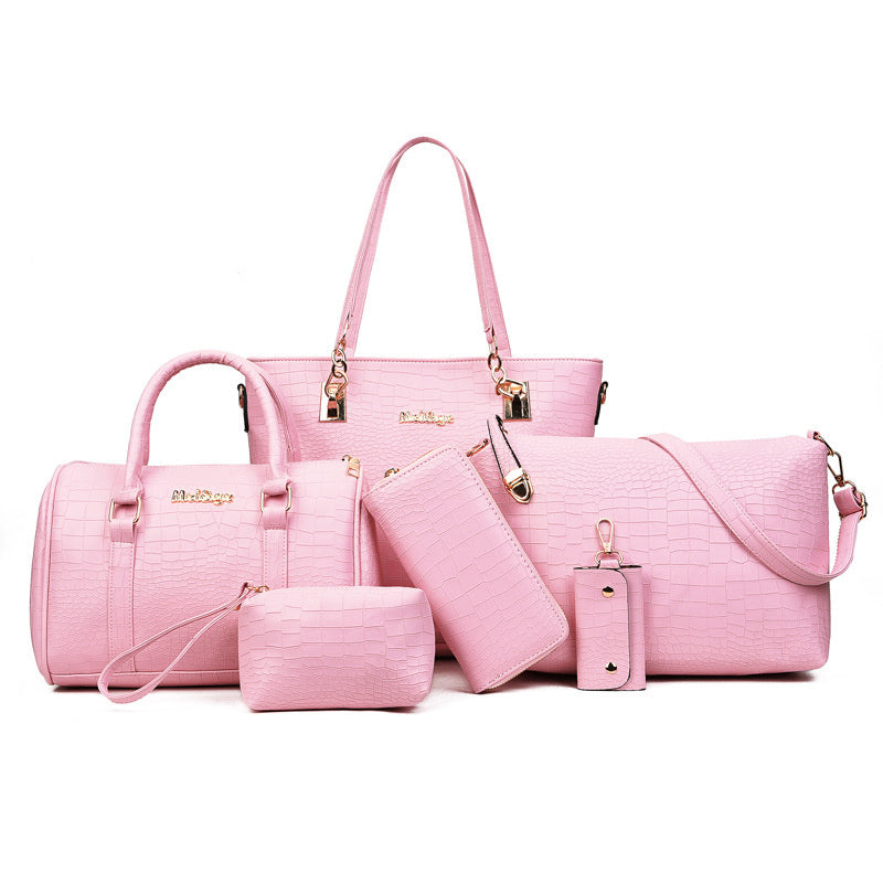 Women's Snakeskin Pattern Handbag Set – 3-Piece European & American Fashion Tote, Crossbody & Clutch