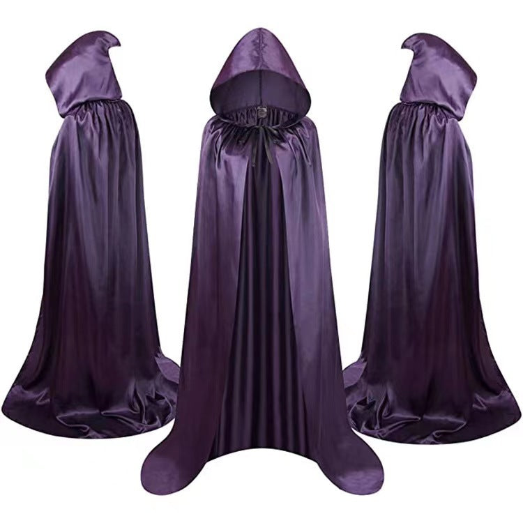 Kids Halloween Wizard Cloak Costume – Hooded Cape for Boys & Girls | Black Magic Robe for Dress-Up & Party Decoration
